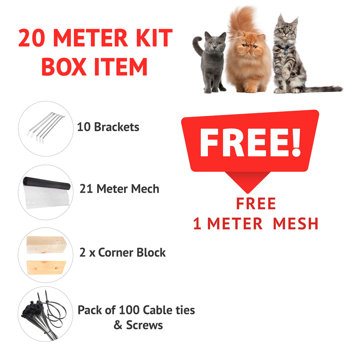 Cat Fence Kit BLACK - 20 Meter Kit - Image 2